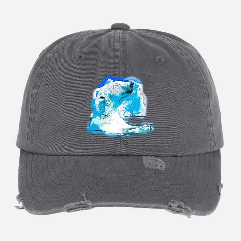 gxp eisbär polarbär genießer vector art Flexfit Vintage Destroyed Cap