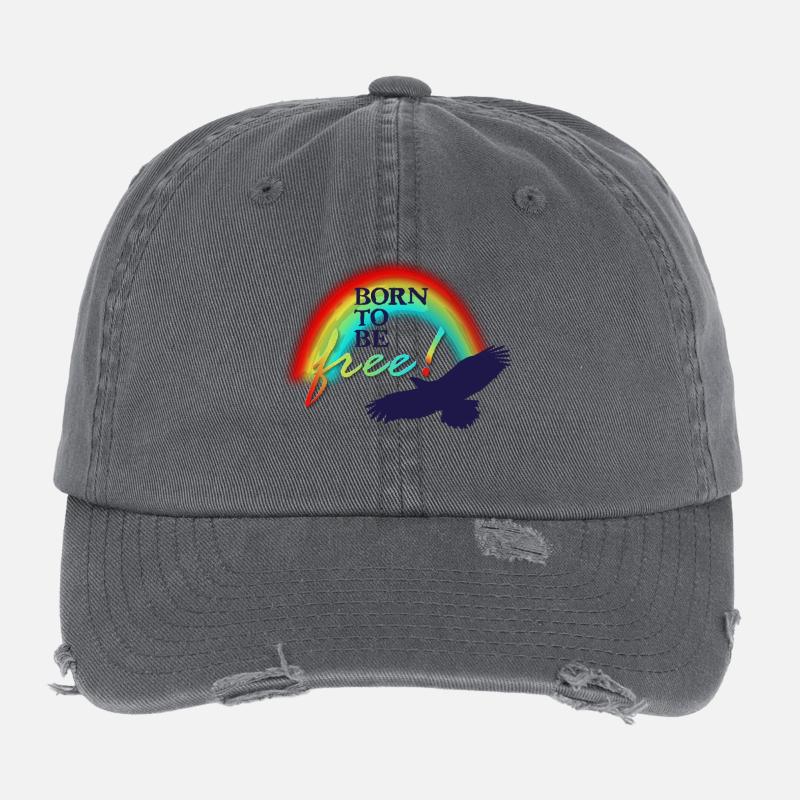 Né pour être libre Casquette vintage effet usé Flexfit