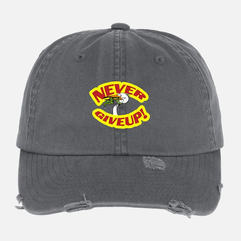 never giveup 2 copy Flexfit Vintage Destroyed Cap