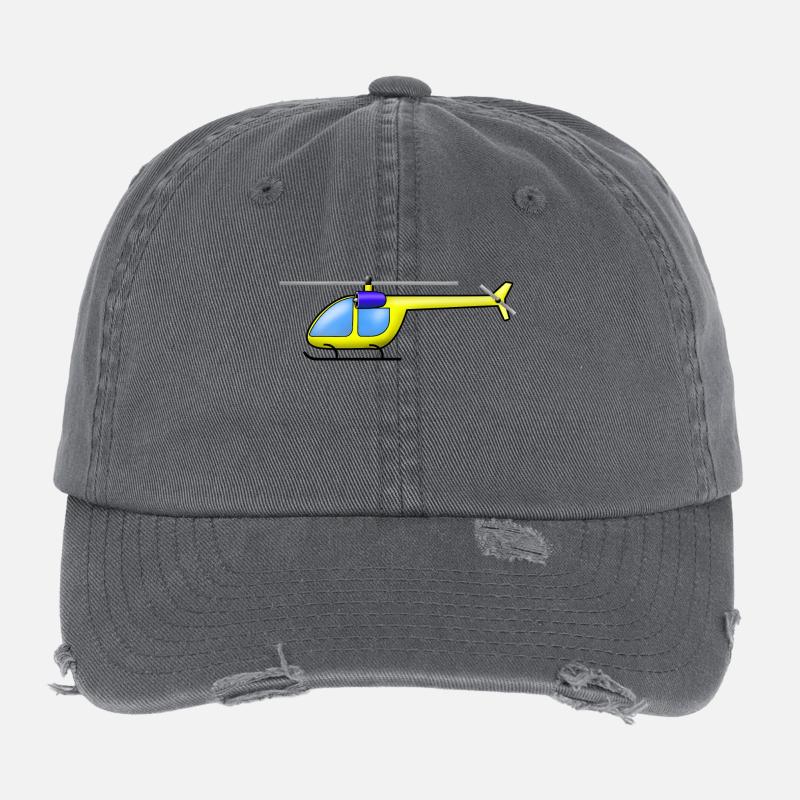jaune hélicoptère Casquette vintage effet usé Flexfit