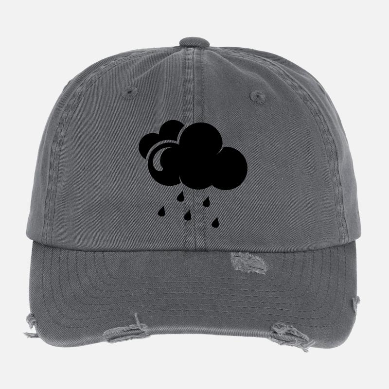 Wolke mit Regentropfen Flexfit Vintage Destroyed Cap