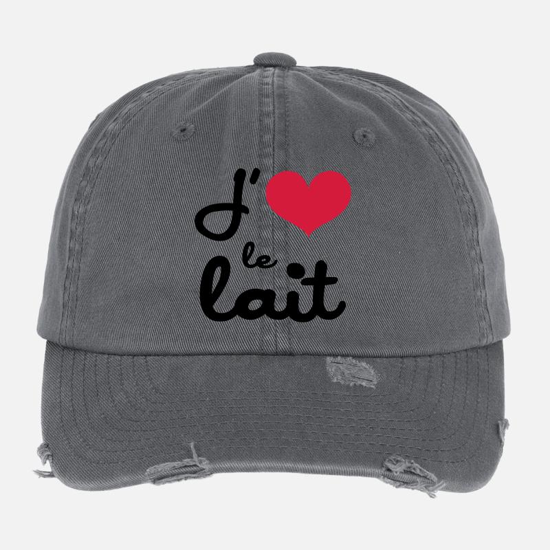 J'aime le lait - Bébé Casquette vintage effet usé Flexfit