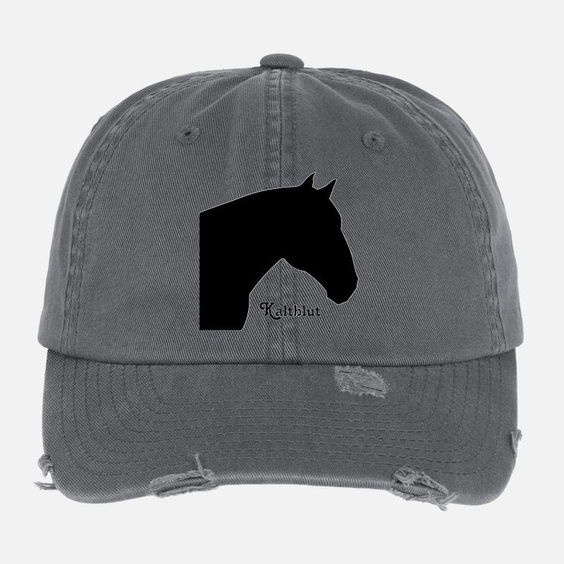 Kaltblut schwarz Flexfit Vintage Destroyed Cap