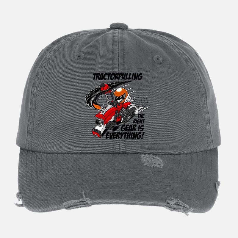 0966 tractor pulling Flexfit Vintage Destroyed Cap