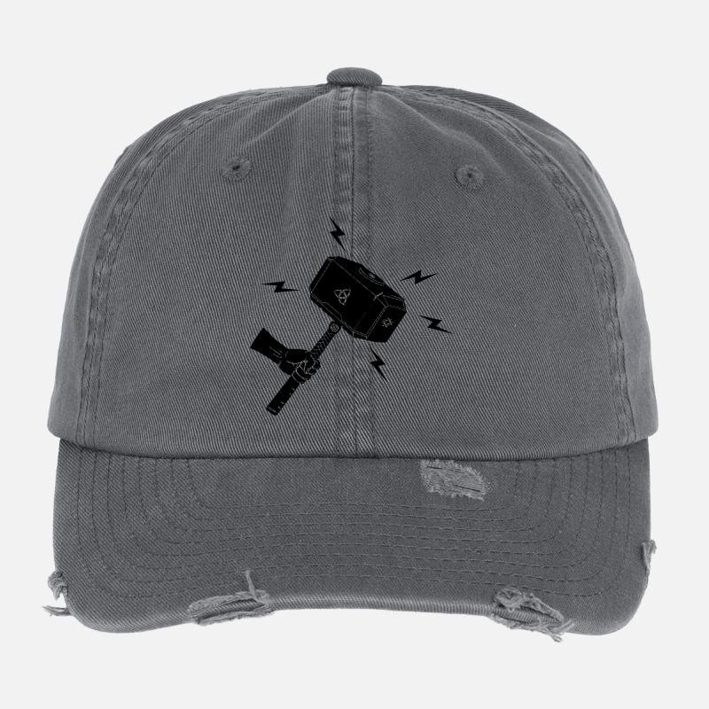 Hammer of thor Thor s hammer Mjolnir Flexfit Vintage Destroyed Cap