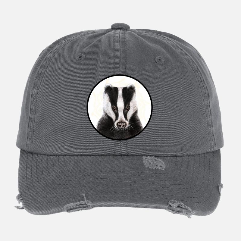 Blaireau avec logo Casquette vintage effet usé Flexfit