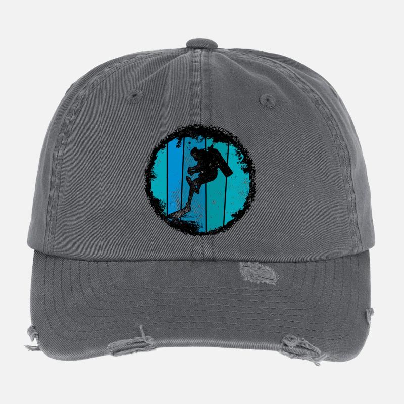 Silhouette de sommet bleu Casquette vintage effet usé Flexfit
