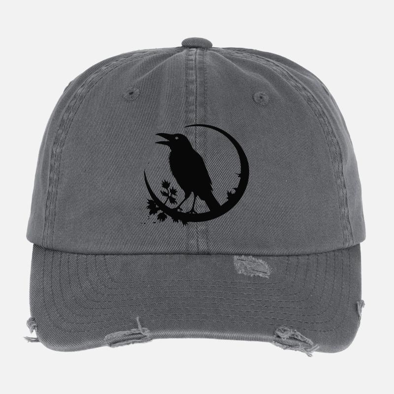 Raven in the Moon Flexfit Vintage Destroyed Cap