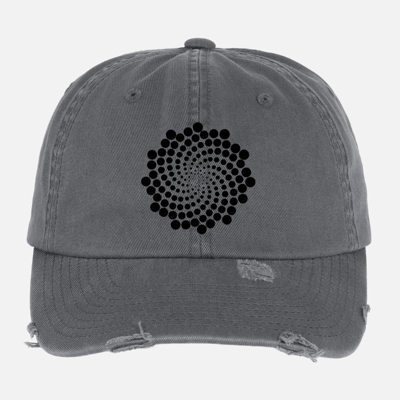 Wirbel Punkt Spirale Flexfit Vintage Destroyed Cap
