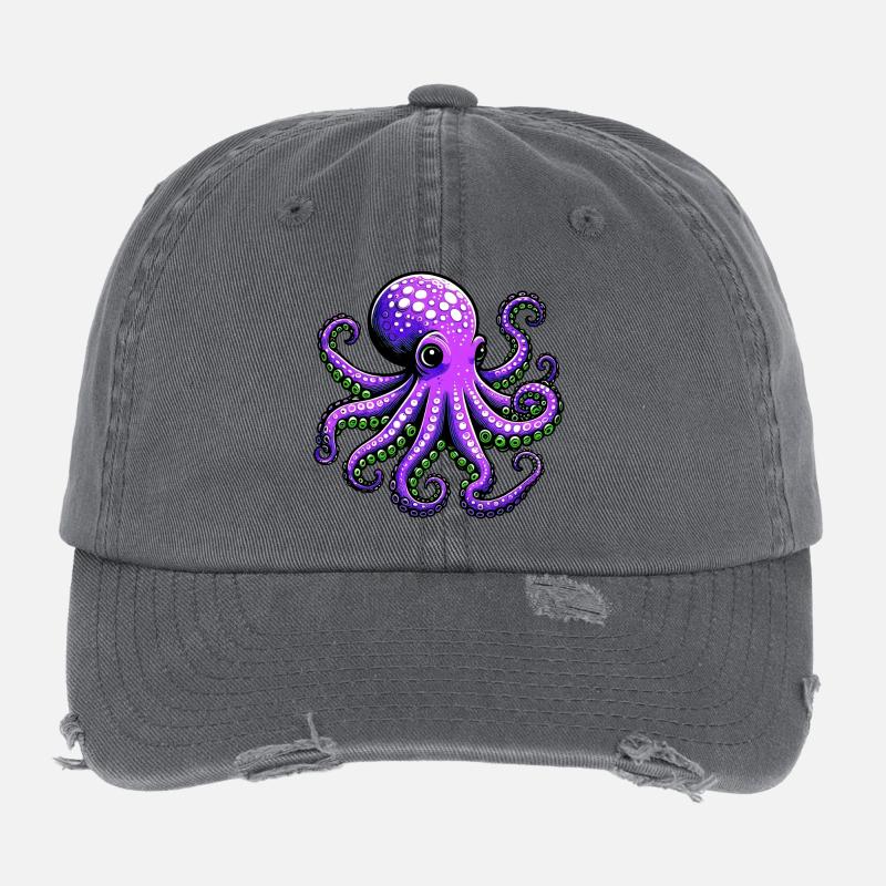 Pieuvre Casquette vintage effet usé Flexfit