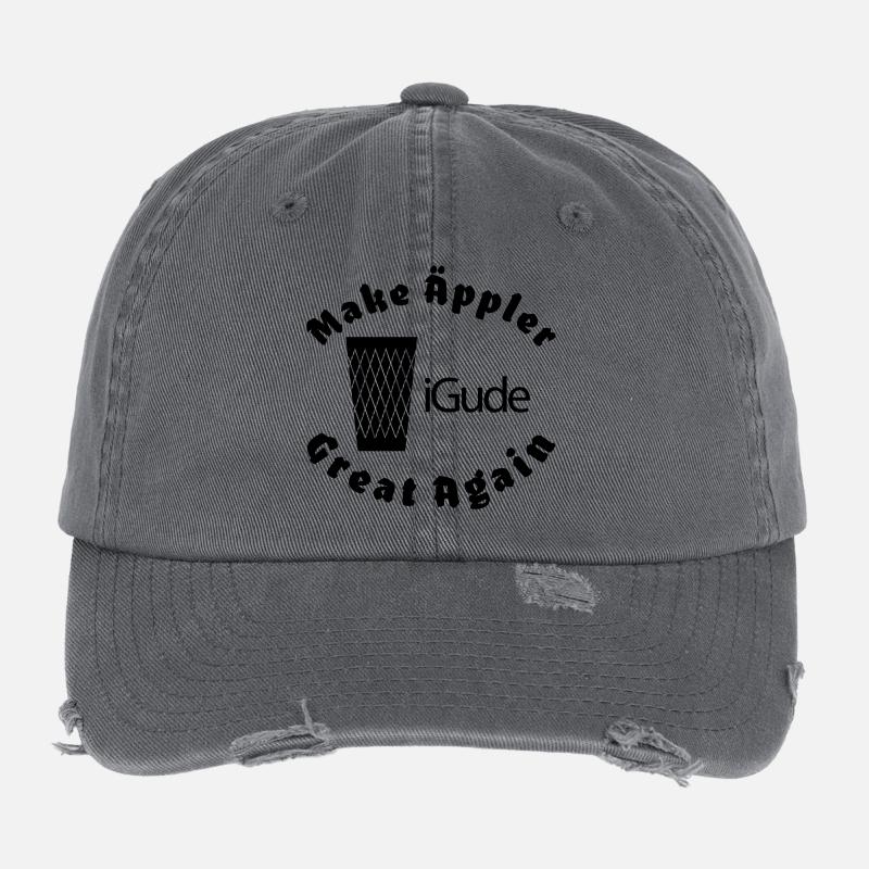 iGude Geripptes Great Again Flexfit Vintage Destroyed Cap