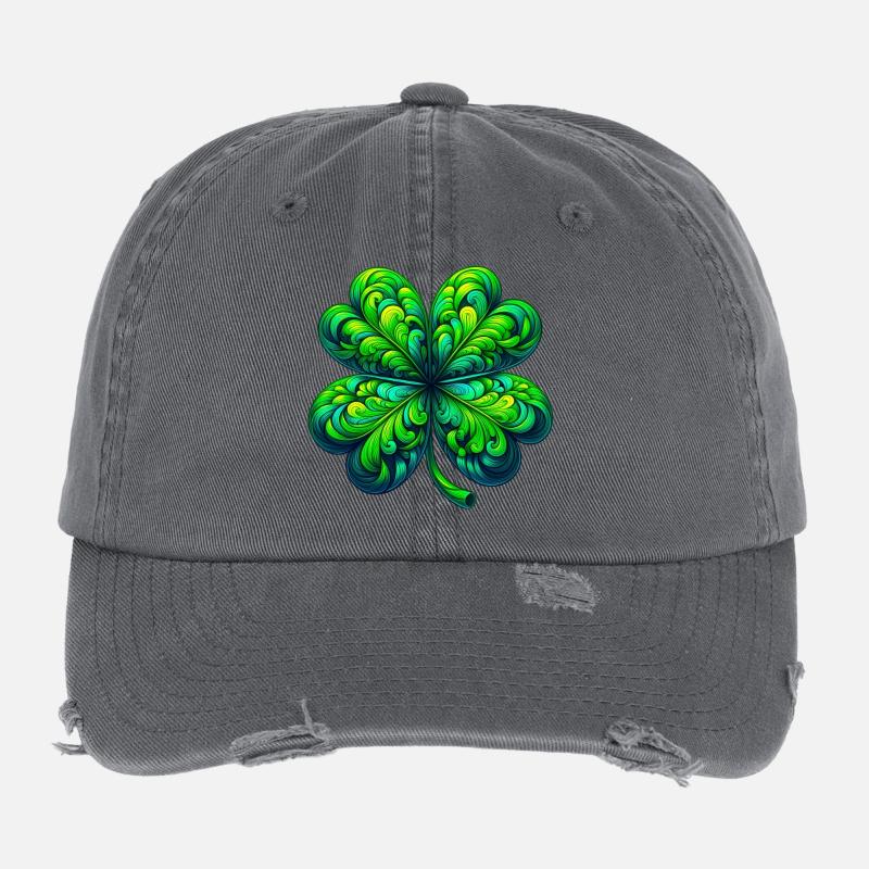 Vierblättriges Kleeblatt Flexfit Vintage Destroyed Cap