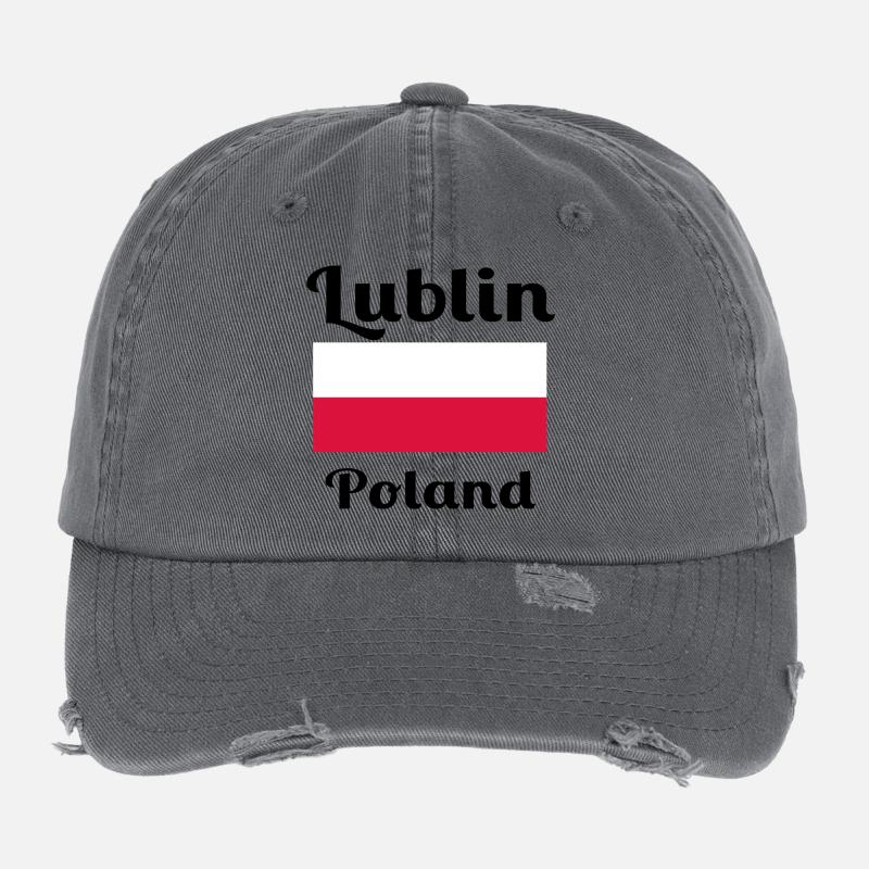 Lublin, Polen - Stylische Drucke Flexfit Vintage Destroyed Cap