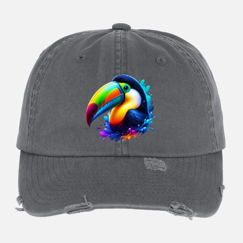 Toucan Casquette vintage effet usé Flexfit