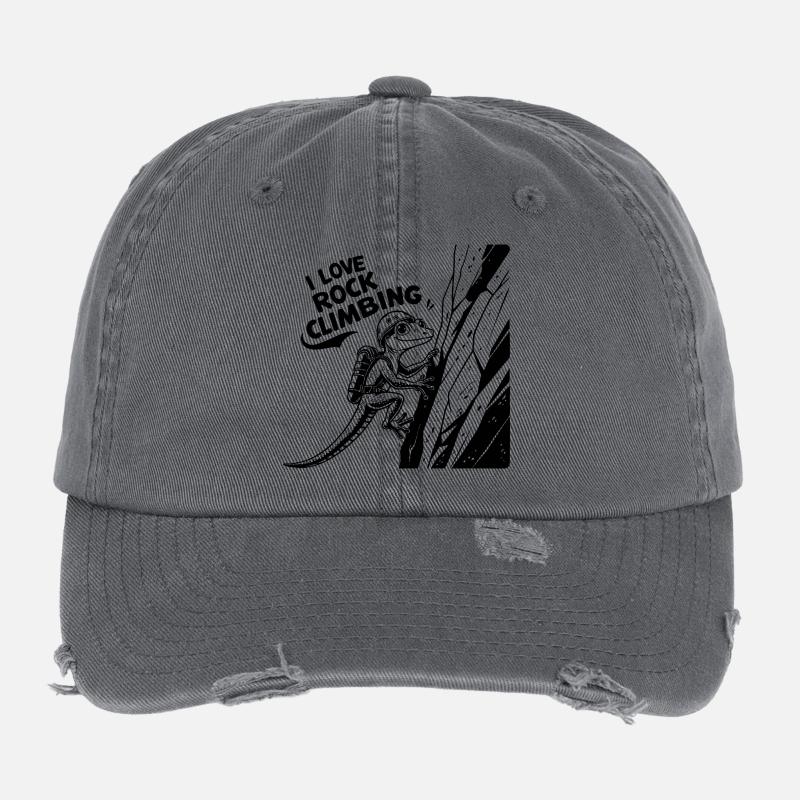 Klettern, Felsklettern - Flexfit Vintage Destroyed Cap - Dunkelgrau