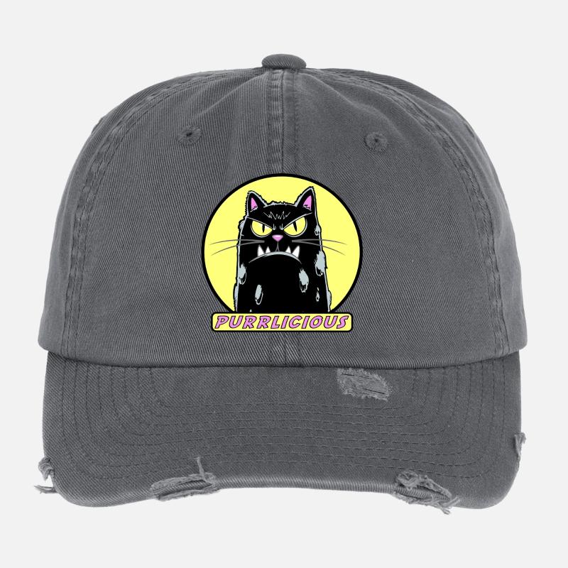 purrlicious Flexfit Vintage Destroyed Cap