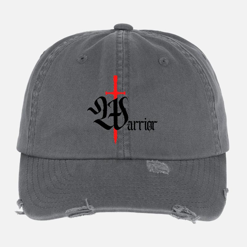 Design de guerrier gothique avec texte noir épée Casquette vintage effet usé Flexfit