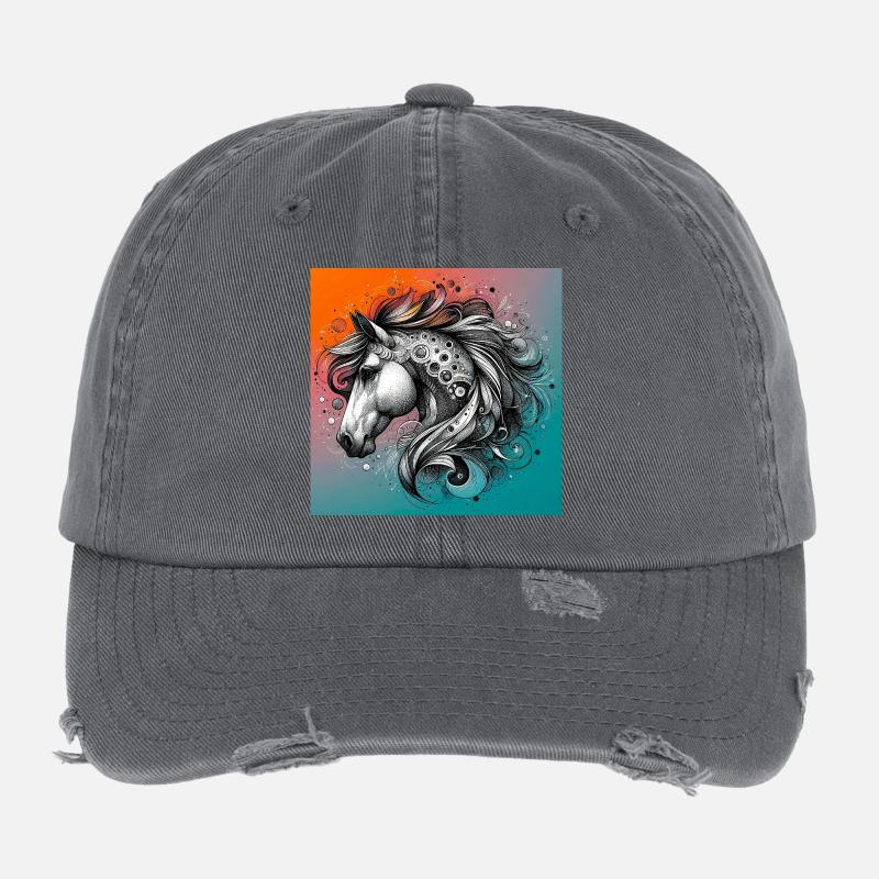 cheval Casquette vintage effet usé Flexfit