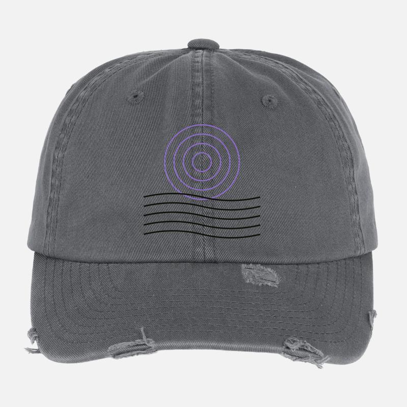 Abstract geometric circle design Flexfit Vintage Destroyed Cap