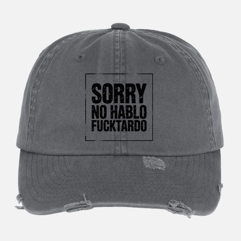 Expression expressive avec un design de texte fort Casquette vintage effet usé Flexfit