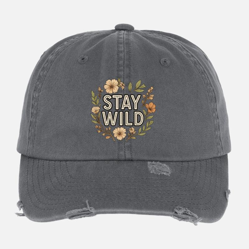 Stay Wild Blumenkranz Flexfit Vintage Destroyed Cap