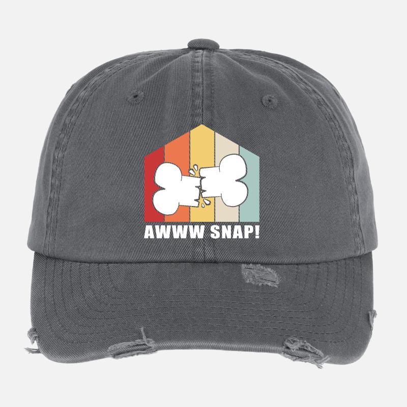 Knochenbruch Halloween Skelett Knochen Armbruch Flexfit Vintage Destroyed Cap