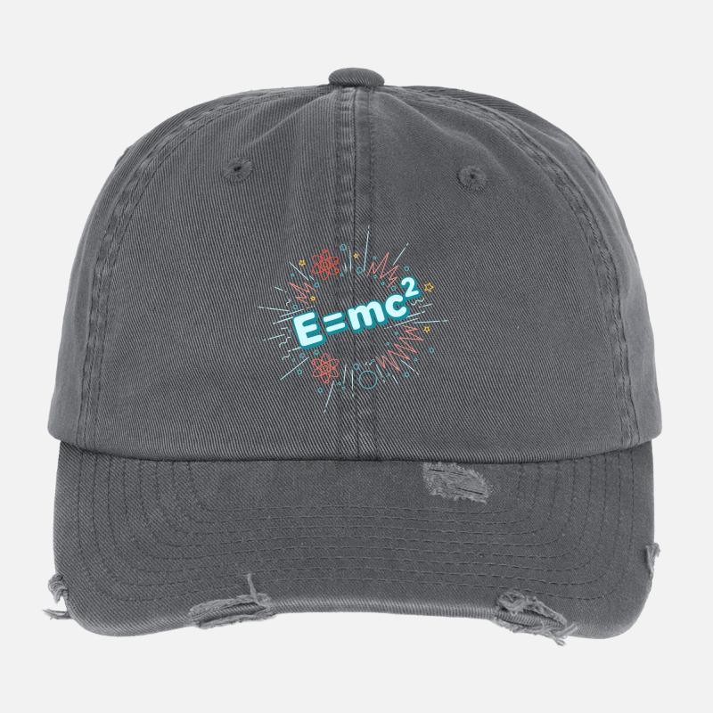 E=mc2 Scientific Explosion Flexfit Vintage Destroyed Cap