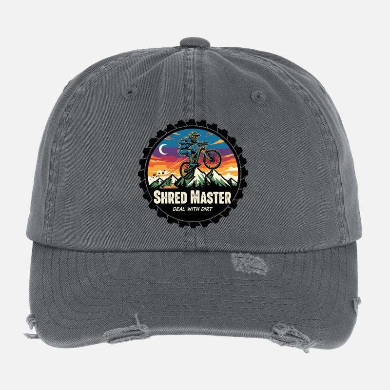 Shred Master Dirt MTB Sunset Flexfit Vintage Destroyed Cap