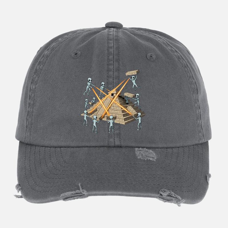 Les extraterrestres construisent une pyramide laser Casquette vintage effet usé Flexfit