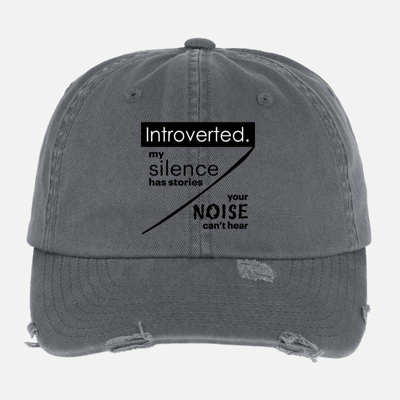 Introverti. Silence – bruit. Casquette vintage effet usé Flexfit