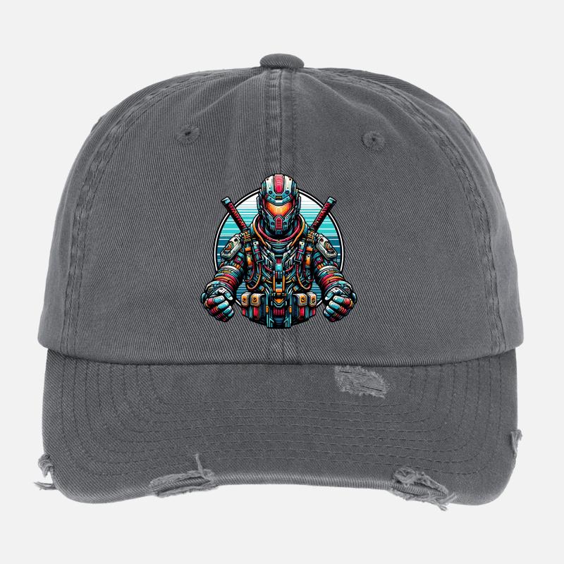 Robot Samurai Flexfit Vintage Destroyed Cap