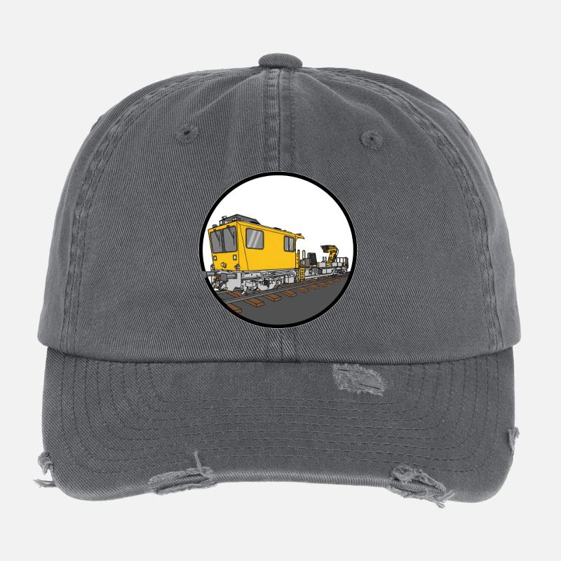 GAF Track Work Vehicle Track Builder Flexfit Vintage Destroyed Cap