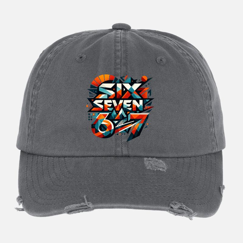 Geometrische 67-Farb-Explosion Flexfit Vintage Destroyed Cap