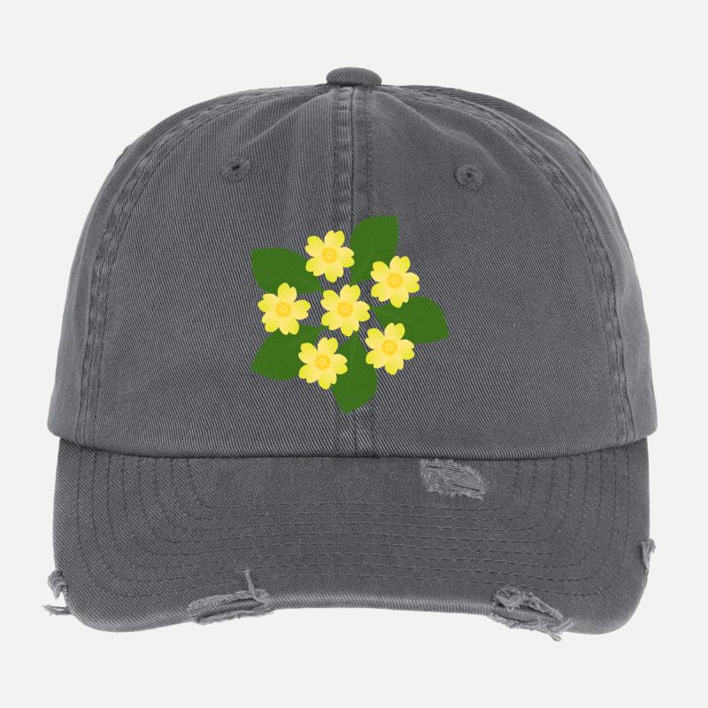Février, Fleurs de naissance, primevères d’anniversaire, fleur d’anniversaire Casquette vintage effet usé Flexfit