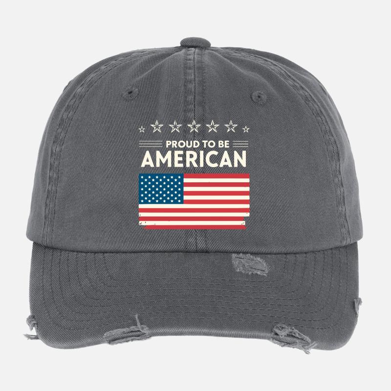 Fierté Américaine – Drapeau et Étoiles Casquette vintage effet usé Flexfit