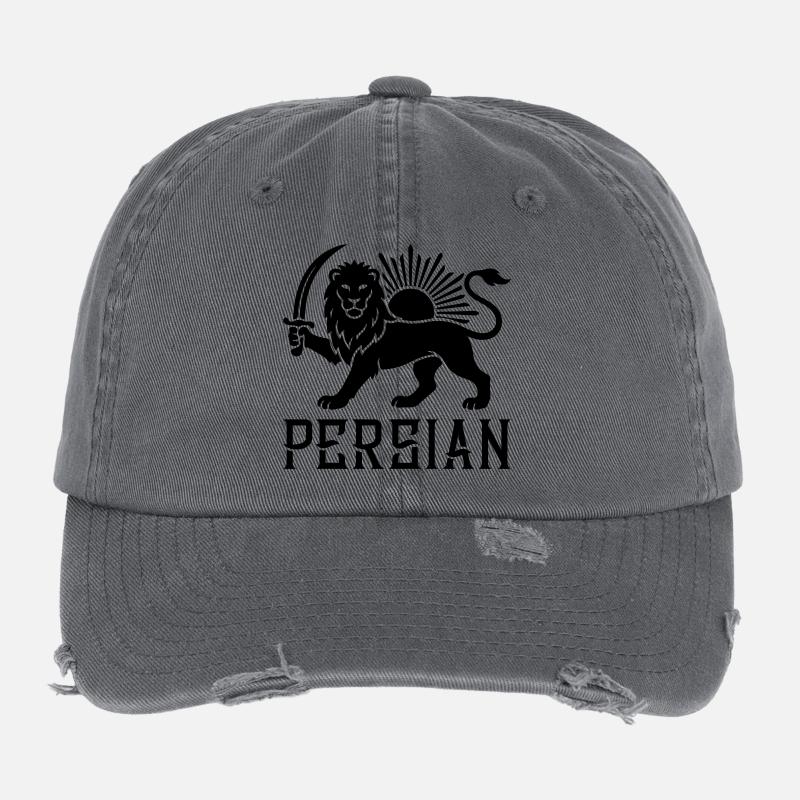 Persischer Löwe Persien Iran Flexfit Vintage Destroyed Cap