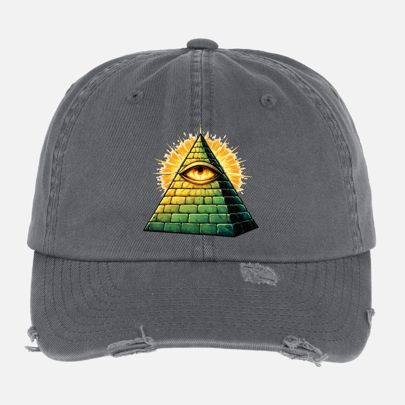 Pyramide des Illuminati Casquette vintage effet usé Flexfit