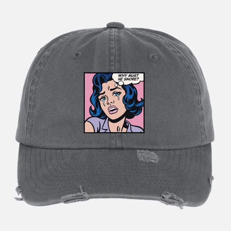 Why must he snore? Flexfit Vintage Destroyed Cap