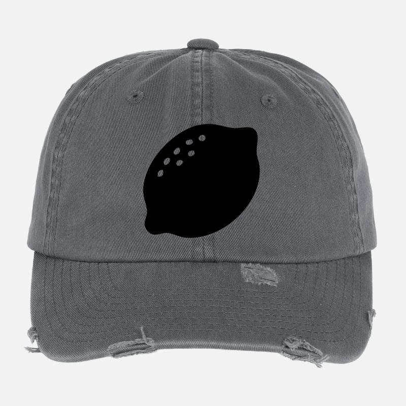 Lemon Silhouette – Fresh Citrus Design Flexfit Vintage Destroyed Cap