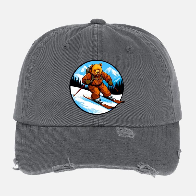 Ski Bear Casquette vintage effet usé Flexfit