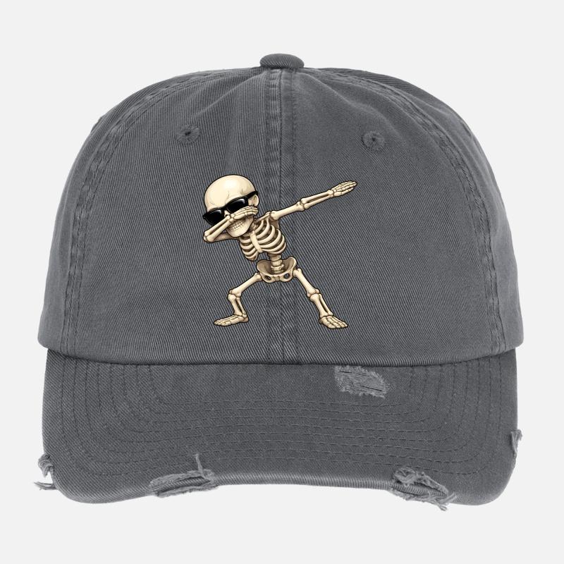 Dabbing Skelett Flexfit Vintage Destroyed Cap