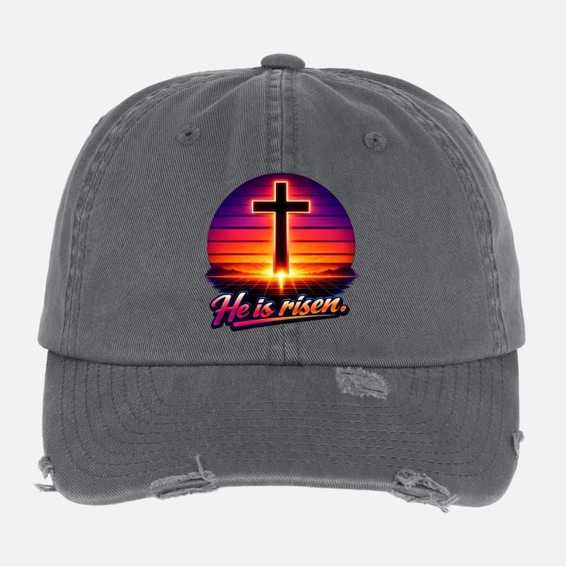 he is risen retro Flexfit Vintage Destroyed Cap