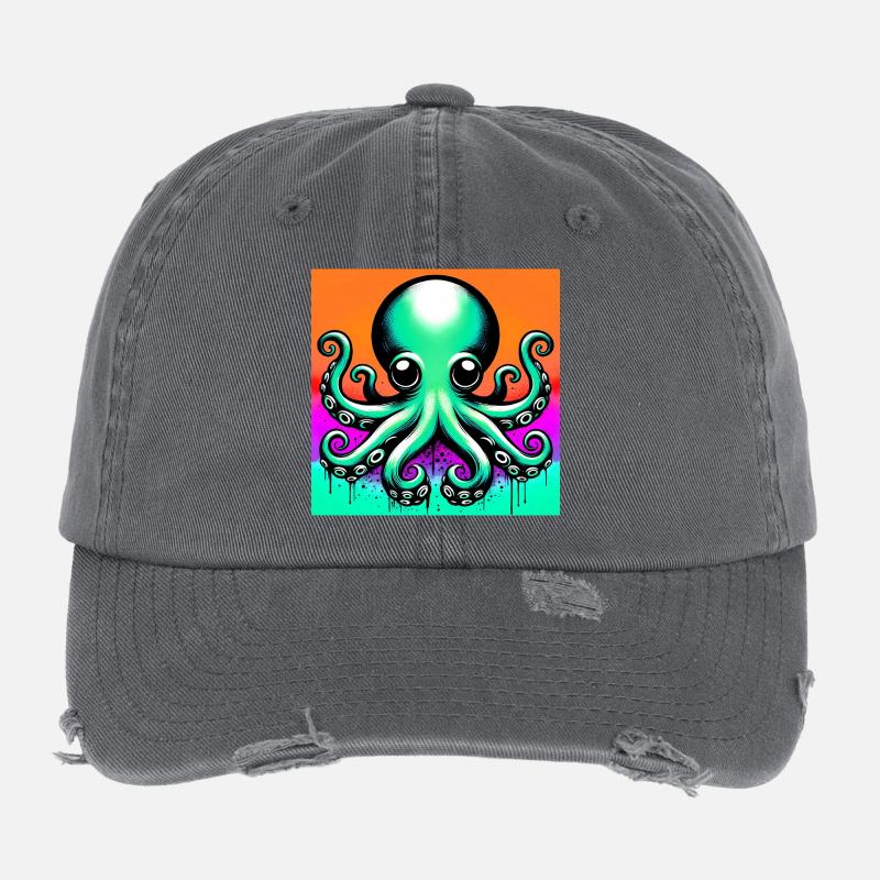 Pieuvre Casquette vintage effet usé Flexfit