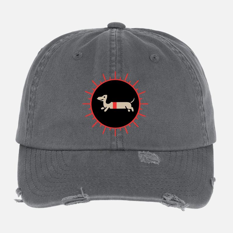 Teckel rétro Sun Vintage Casquette vintage effet usé Flexfit