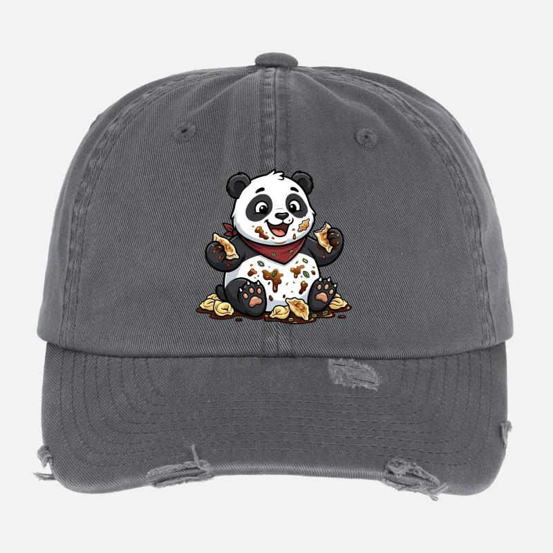 Panda mignon avec Tortellini Chaos Casquette vintage effet usé Flexfit