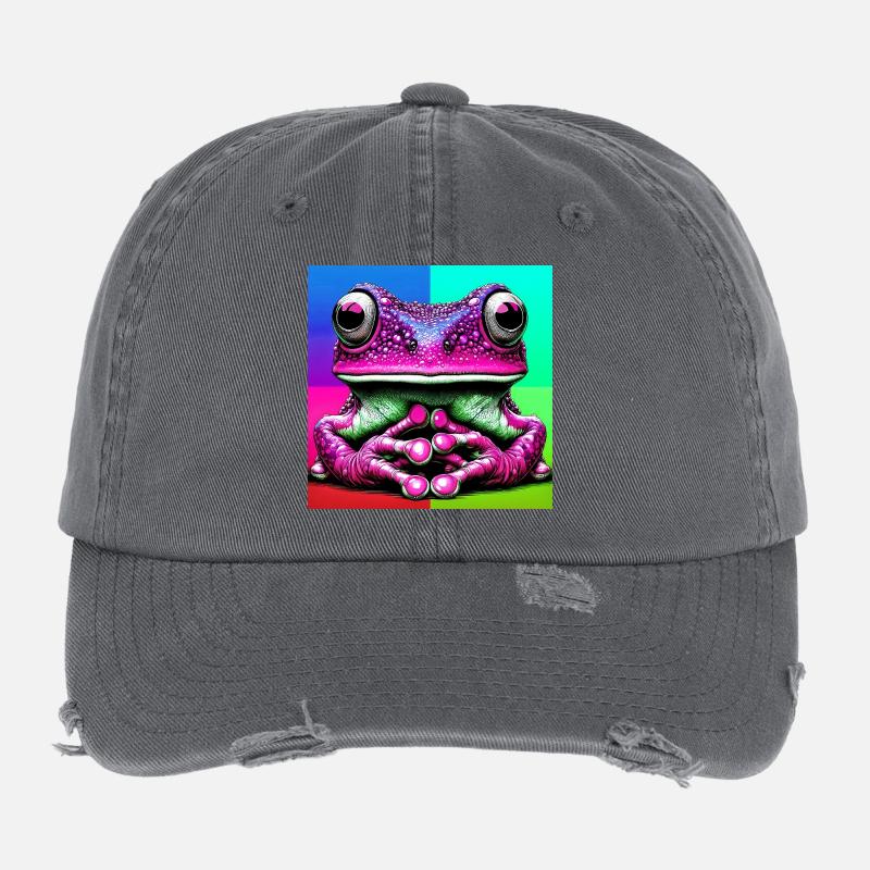 grenouille - Casquette vintage effet usé Flexfit - charbon