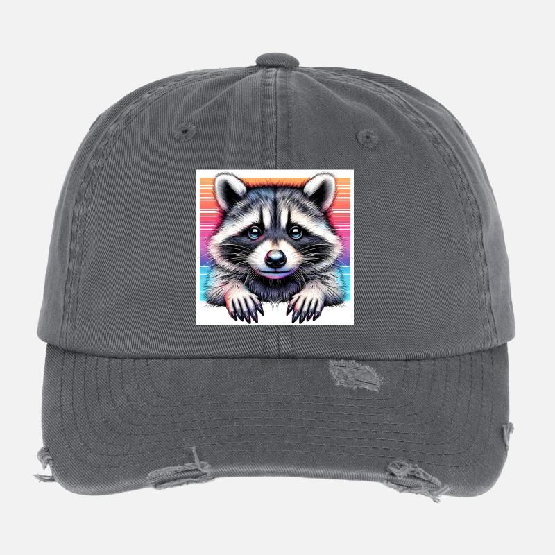 Raton laveur Casquette vintage effet usé Flexfit