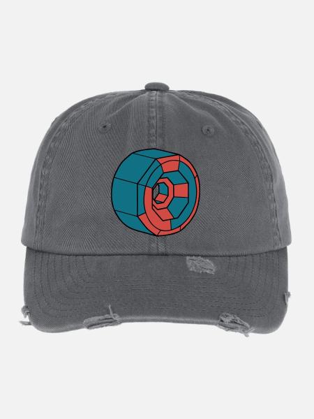 Detailed Skateboard Wheel Crew - Flexfit Vintage Destroyed Cap - dark grey - Front