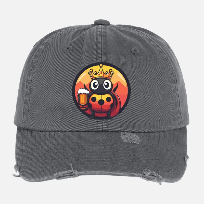Bière Ladybug Drôle Casquette vintage effet usé Flexfit