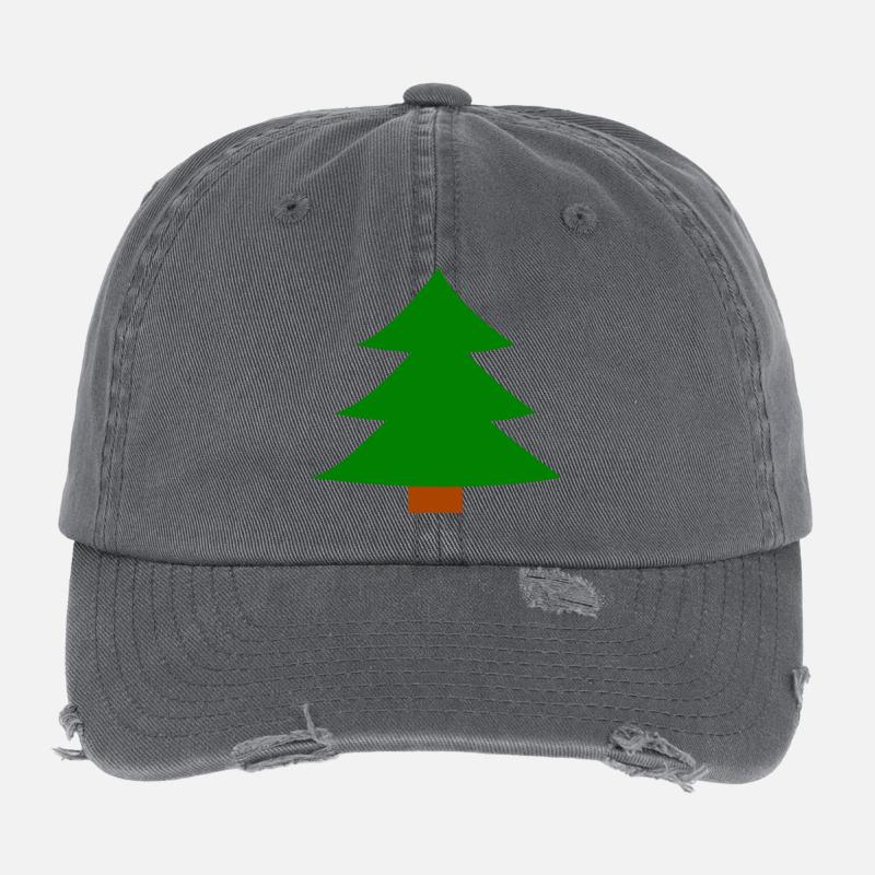 Weihnachtsbaum Silhouette - Flexfit Vintage Destroyed Cap - Dunkelgrau